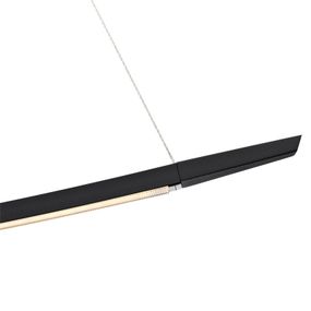 Oligo OLIGO Lisgo závesné LED svietidlo matné čierne, Obývacia izba / jedáleň, kov, akryl, 32W, P: 140 cm, L: 3 cm