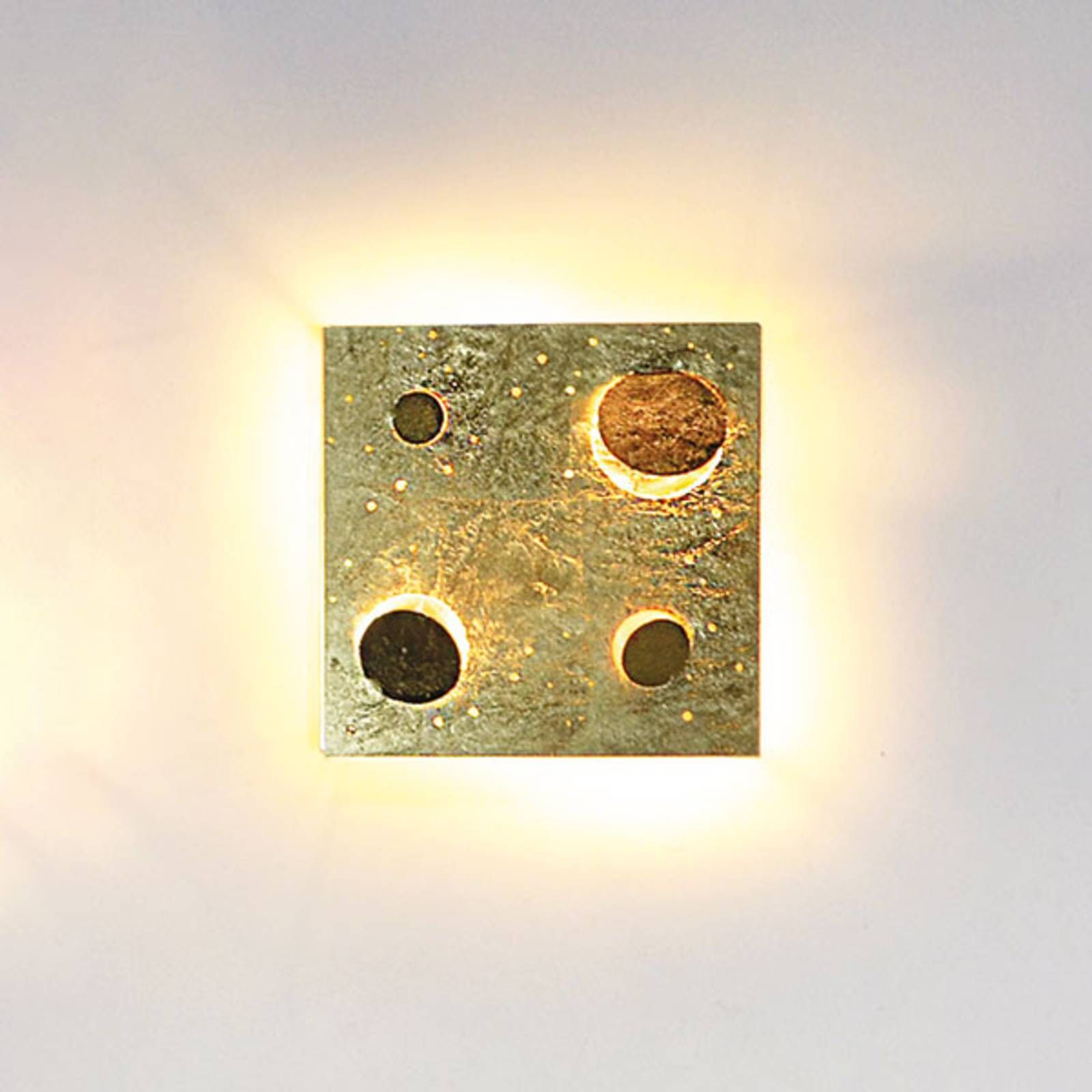 Knikerboker Buchi nástenné svietidlo 32x32cm zlato, Chodba, oceľ, 10W, L: 32 cm, K: 32cm