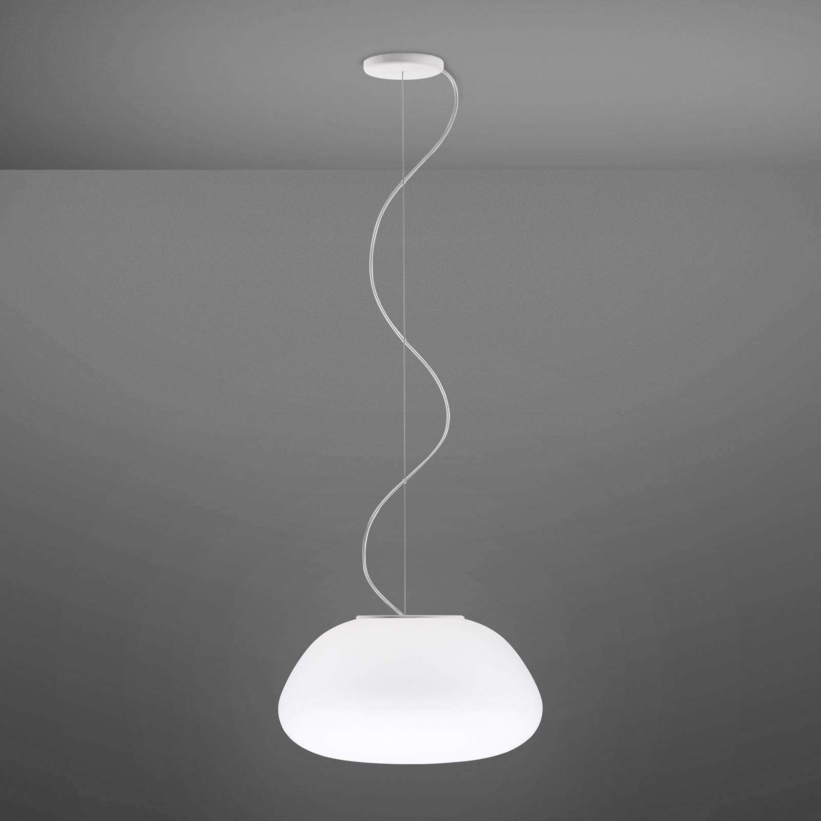 Fabbian Lumi Poga sklenená závesná lampa Ø 42 cm, Obývacia izba / jedáleň, sklo, kov, E27, 13W, K: 22cm