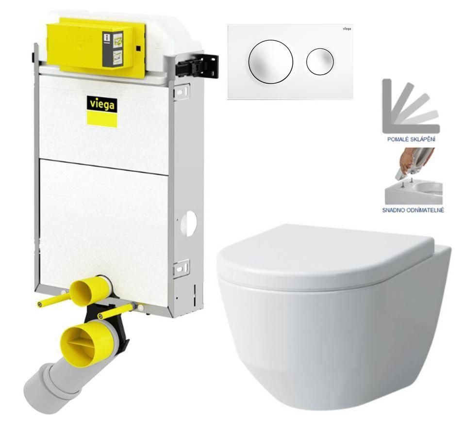 VIEGA Presvista modul PURE pre WC vrátane tlačidla Style 20 bielej + WC LAUFEN PRO + SEDADLO V771928 STYLE20BI LP3