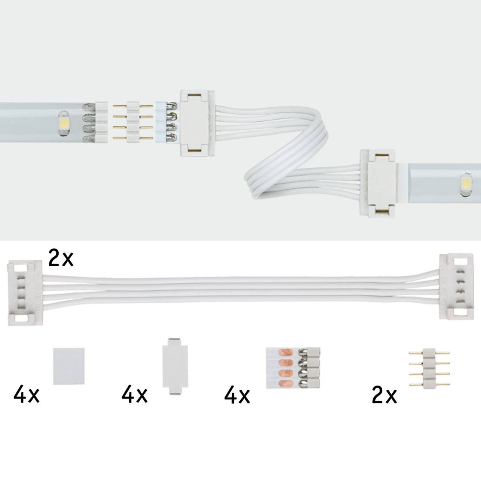 Paulmann YourLED univerzálny konektor 2 ks, biely, plast, L: 1 cm, K: 0.7cm