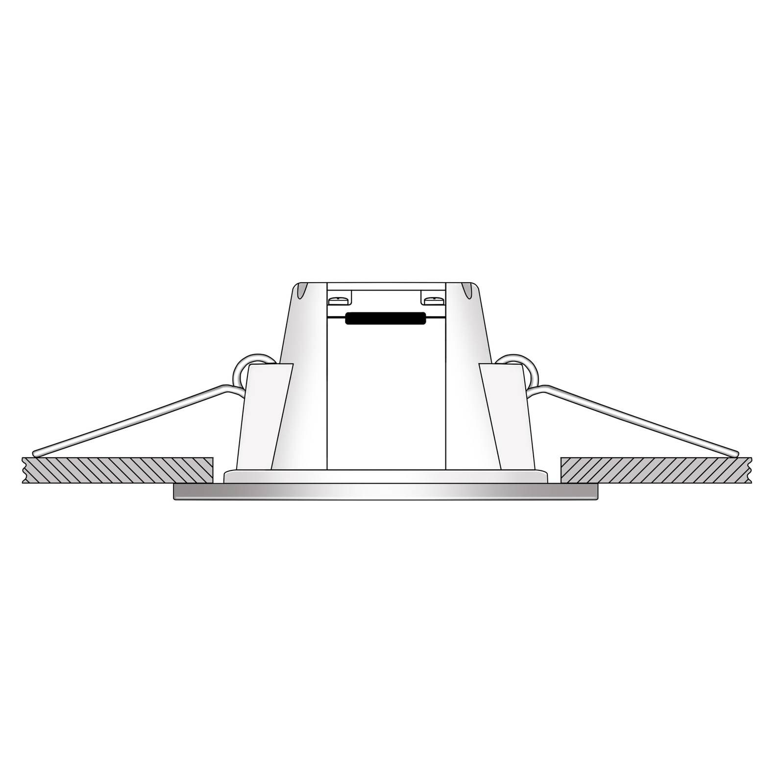 Ledino Zapustené LED Holstein IP65, 116° pevné, biela, plast, 5W, Energialuokka: E