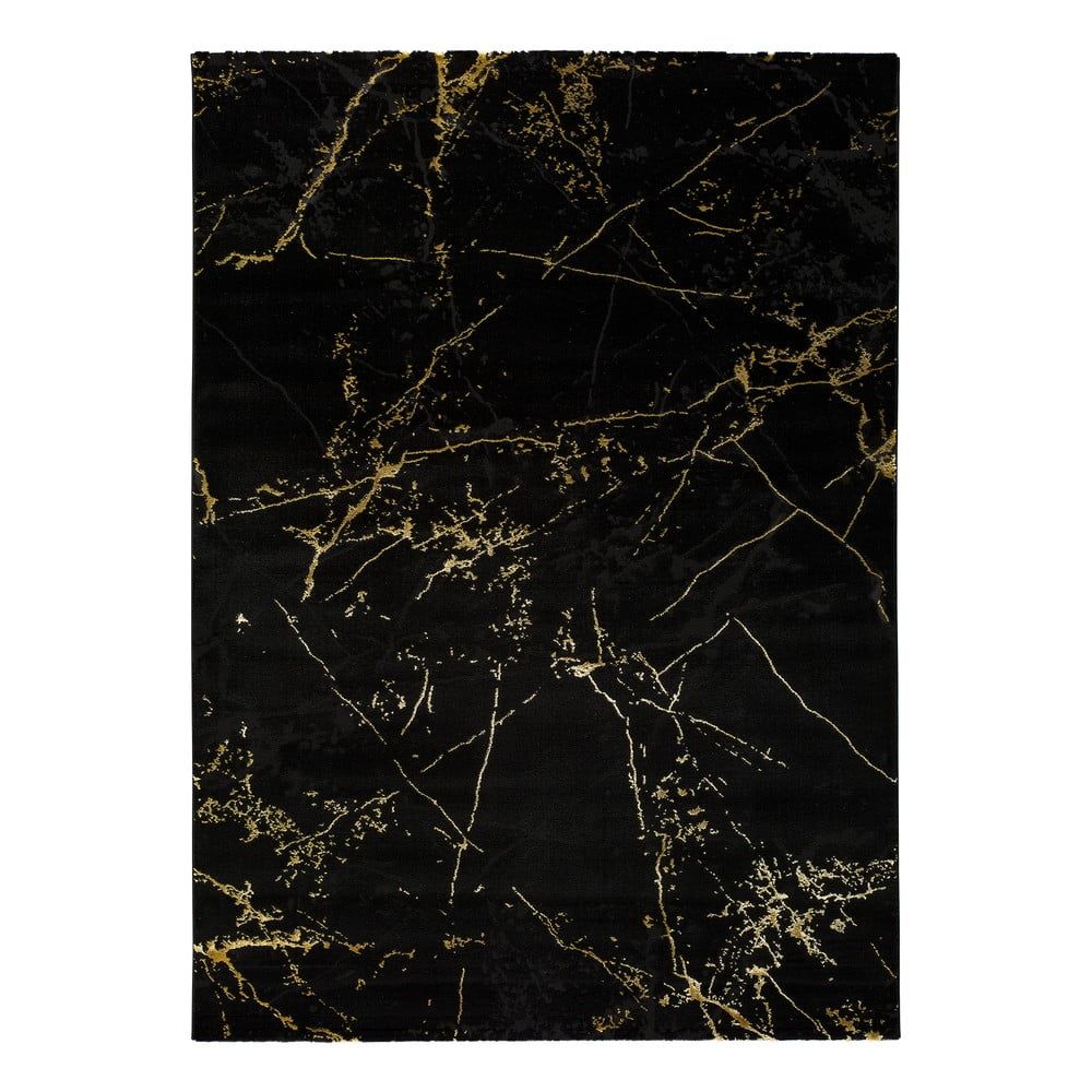 Čierny koberec Universal Gold Marble, 60 x 120 cm