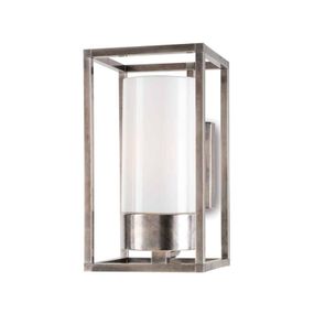 Moretti Luce Vonkajšie nástenné svetlo Cubic³ 3364 nikel/opál, mosadz, sklo, E27, 52W, L: 15 cm, K: 27cm