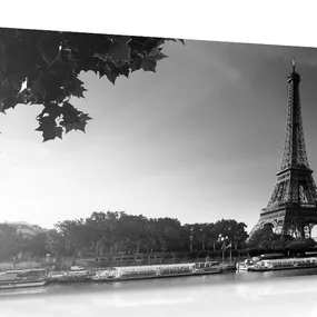 Obraz jesenný Paríž v čiernobielom prevedení