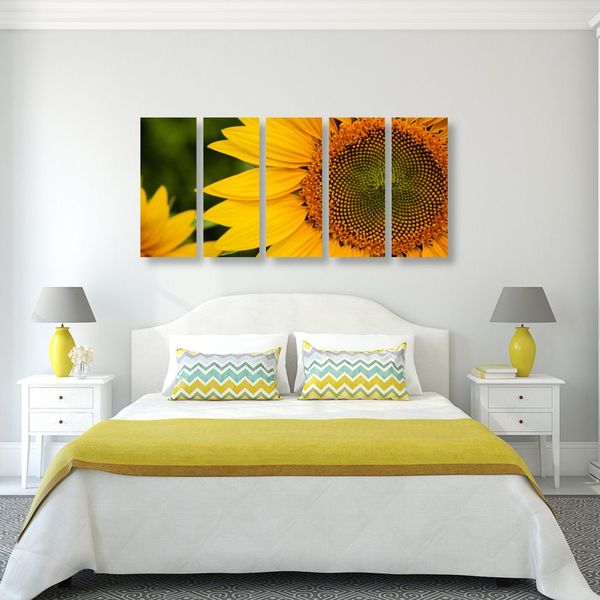 5-dielny obraz žltá slnečnica