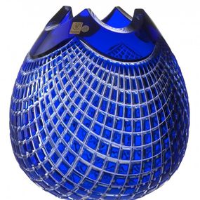 Krištáľová váza Quadrus, farba modrá, výška 250 mm