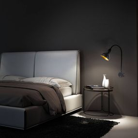 Briloner Nástenné svetlo Hygge Comfort light Retro zástrčka, Obývacia izba / jedáleň, kov, E14, 25W, K: 71cm