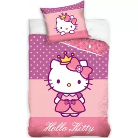 Carbotex · Bavlnené posteľné obliečky Hello Kitty princezná - 100% bavlna - 70 x 90 cm + 140 x 200 cm