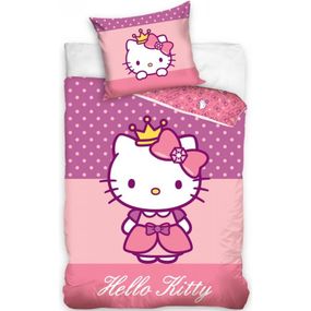 Carbotex · Bavlnené posteľné obliečky Hello Kitty princezná - 100% bavlna - 70 x 90 cm + 140 x 200 cm