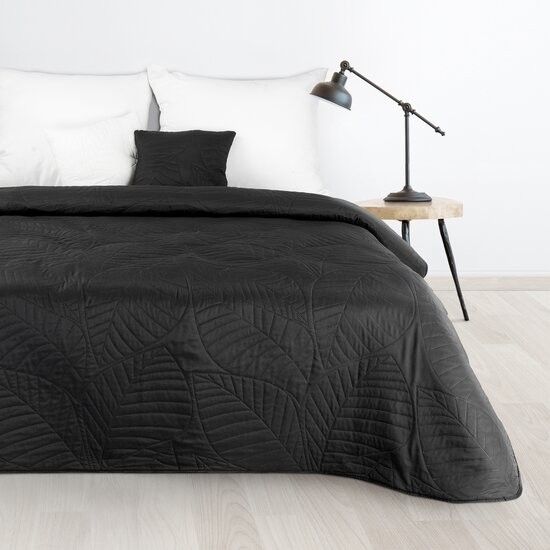 DomTextilu Moderný prehoz na posteľ Boni čiernej farby Šírka: 170 cm | Dĺžka: 210 cm 68614-244216