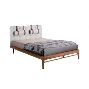 Estila Jedinečná manželská posteľ Forma Moderna z dreva sivá 210cm