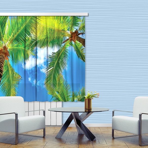 FCS XL 4802 AG Design textilný foto záves delený obrazový Palm - Palmy FCSXL 4802, veľkosť 180 x 160 cm