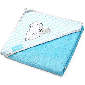 BABYONO Osuška s kapucňou Bamboo modrá 100x100 cm 346-02-BO