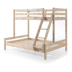 Poschodová detská posteľ z borovicového dreva 140x200/90x200 cm v prírodnej farbe Pino - Vipack
