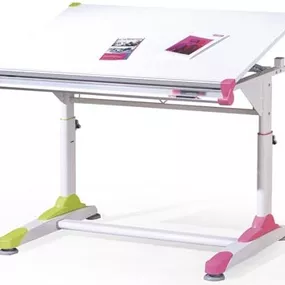 HALMAR Detský rastúci písací stôl Collorido zelený/ růžový