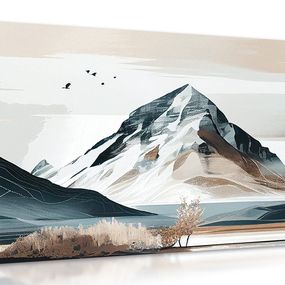 Obraz malebné hory v škandinávskom štýle - 90x60