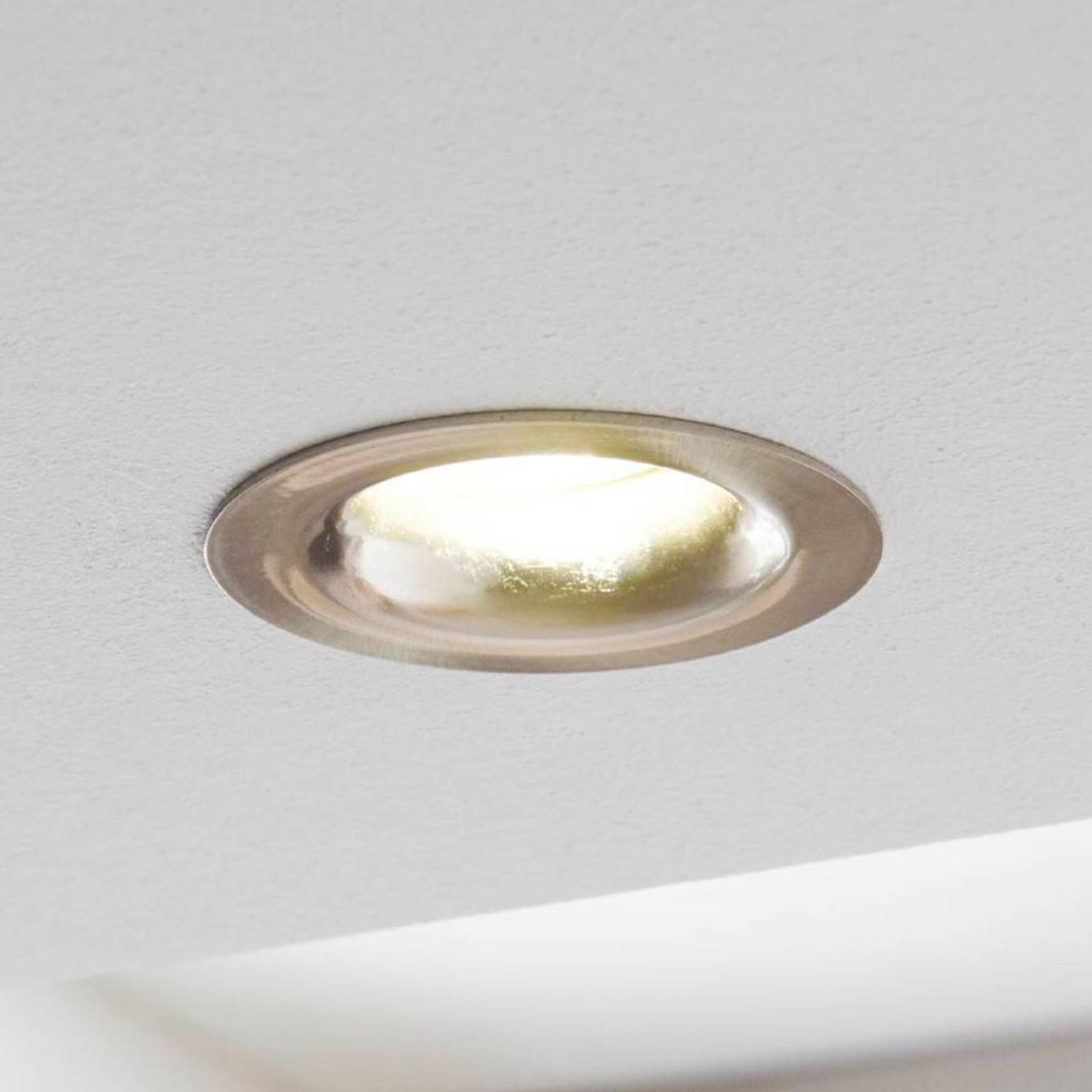 EGLO Zapustené LED Saliceto okrúhle, pevné 2 700K nikel, Obývacia izba / jedáleň, hliník, 6W, K: 4.5cm