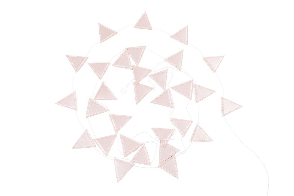 Girlanda trojuholníky 3,3 m - Púdrovo ružová