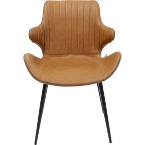 KARE Design Hnědá židle s područkami Enders