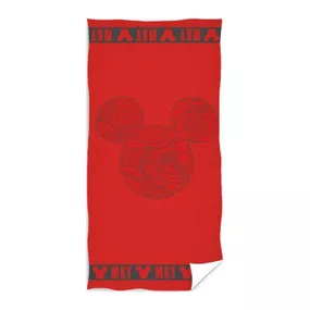 Carbotex · Plážová osuška Mickey Mouse - Disney - červená - 100% bavlna, froté s gramážou 300g/m2 - 70 x 140 cm