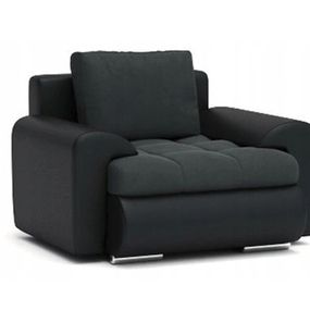 Signal-nabytek DomTextilu Luxusné pohodlné kreslo tmavo čiernej farby 95 x 90 cm 58586