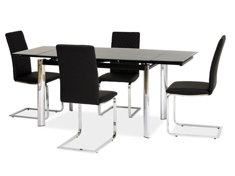 Jedálenský stôl GD-020 (čierna + chróm) (pre 6 osôb až 8 osôb)