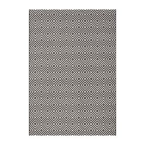 Čierno-biely vonkajší koberec NORTHRUGS Karo, 200 × 290 cm