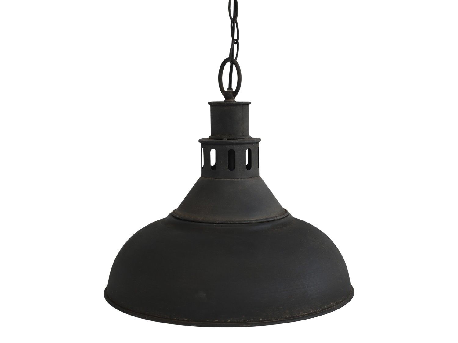 Čierne antik kovové závesné svetlo Factory - Ø36*32cm