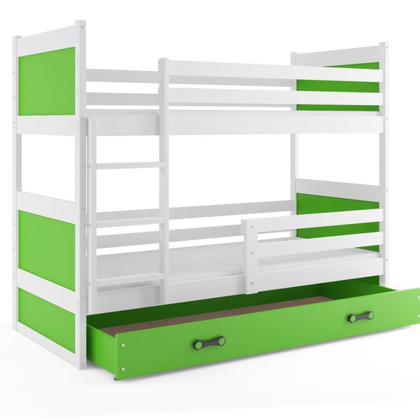 Poschodová posteľ RICO 2 - 160x80cm - Biely - Zelený