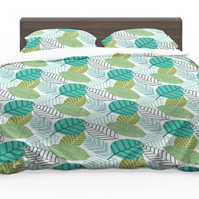 DomTextilu Kvalitné obojstranné posteľné obliečky s motívom zelených listov 2 časti: 1ks 140 cmx200 + 1ks 70 cmx80 Zelená 36098-172214