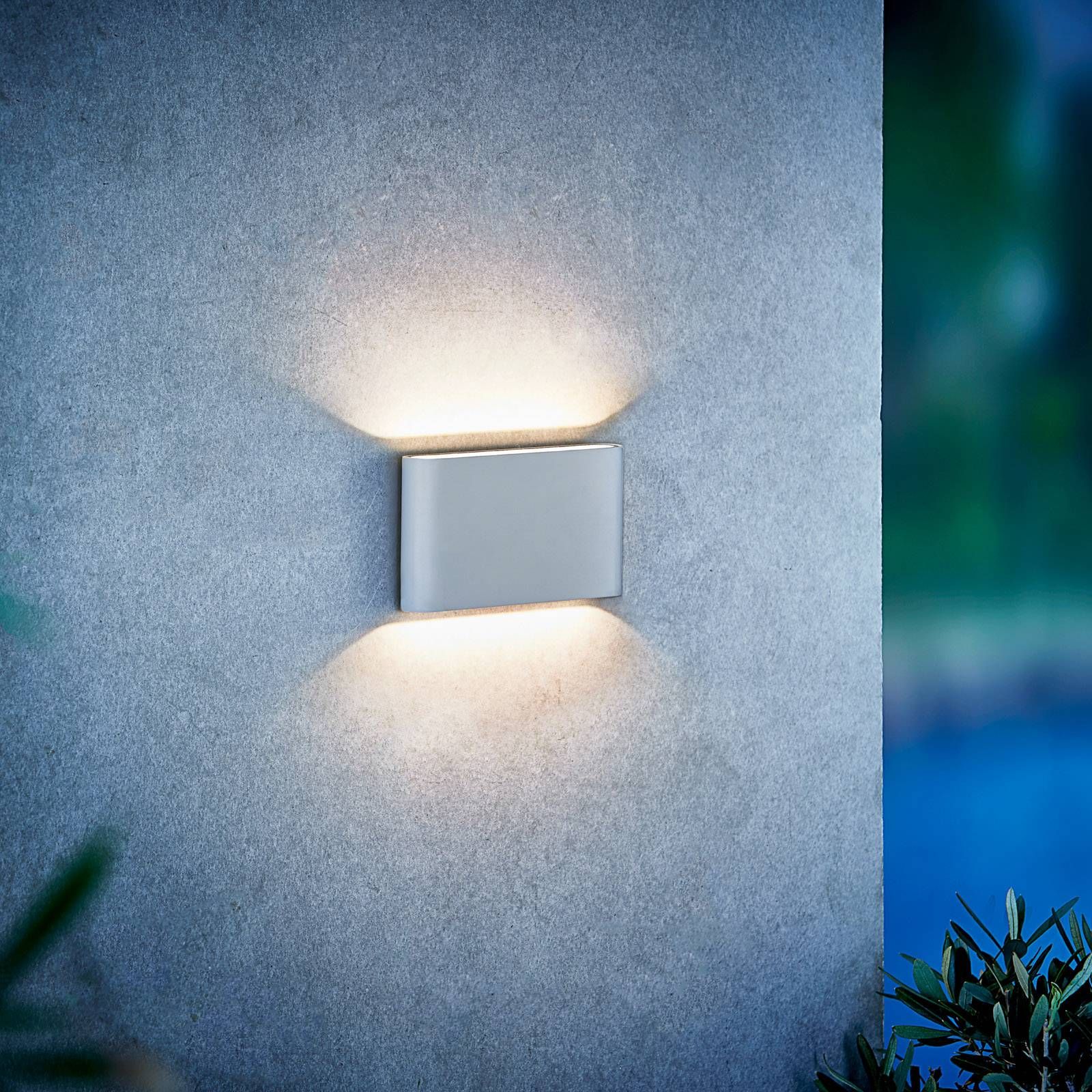 Nordlux Vonkajšie nástenné LED Kinver plochý tvar, biele, kov, 6W, L: 17.5 cm, K: 9cm