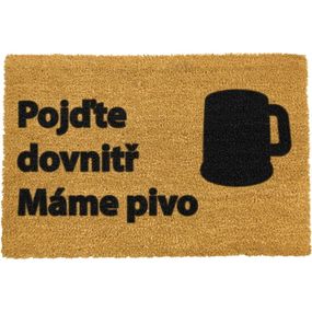 Rohožka z prírodného kokosového vlákna Artsy Doormats Pivo, 40 x 60 cm