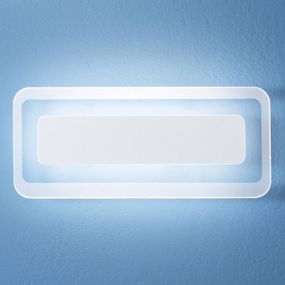 Linea Light Nástenné LED svietidlo Antille, biele 31, 4 cm, Obývacia izba / jedáleň, sklo, železo, 14W, L: 31.4 cm, K: 13.5cm