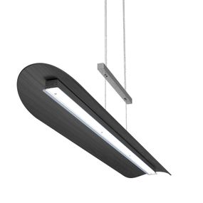 Elobra Závesné LED svietidlo Colombia XL čierny dub, Obývacia izba / jedáleň, drevo, 18W, P: 117 cm, L: 18 cm