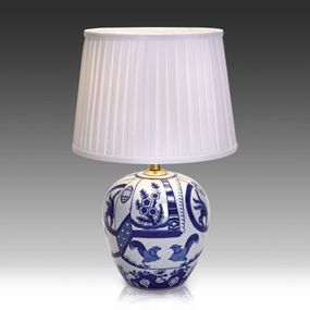 Markslöjd Stolná lampa Göteborg, 45 cm, Obývacia izba / jedáleň, porcelán, textil, E27, 60W, K: 45cm