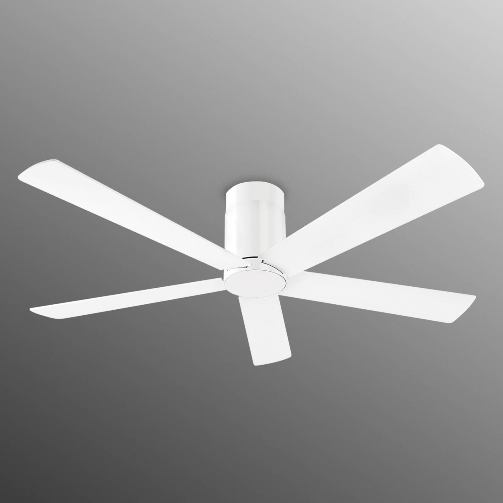 LEDS-C4 Jasne navrhnutý stropný ventilátor Rodas – biely, Obývacia izba / jedáleň, hliník, drevo, K: 29cm
