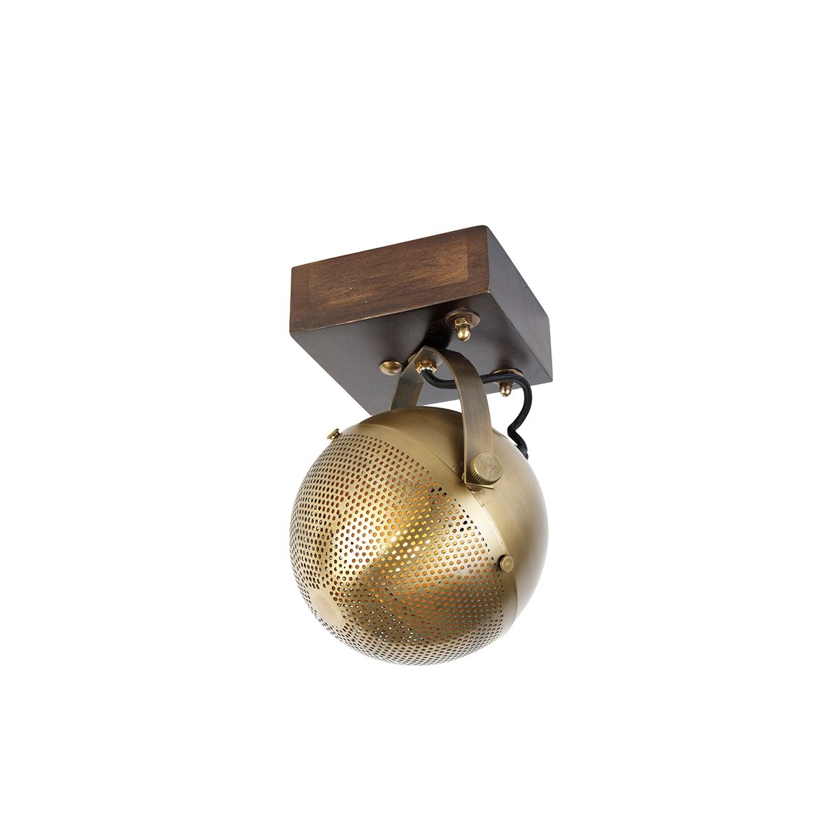 Priemyselný reflektor bronz s drevom - Haicha