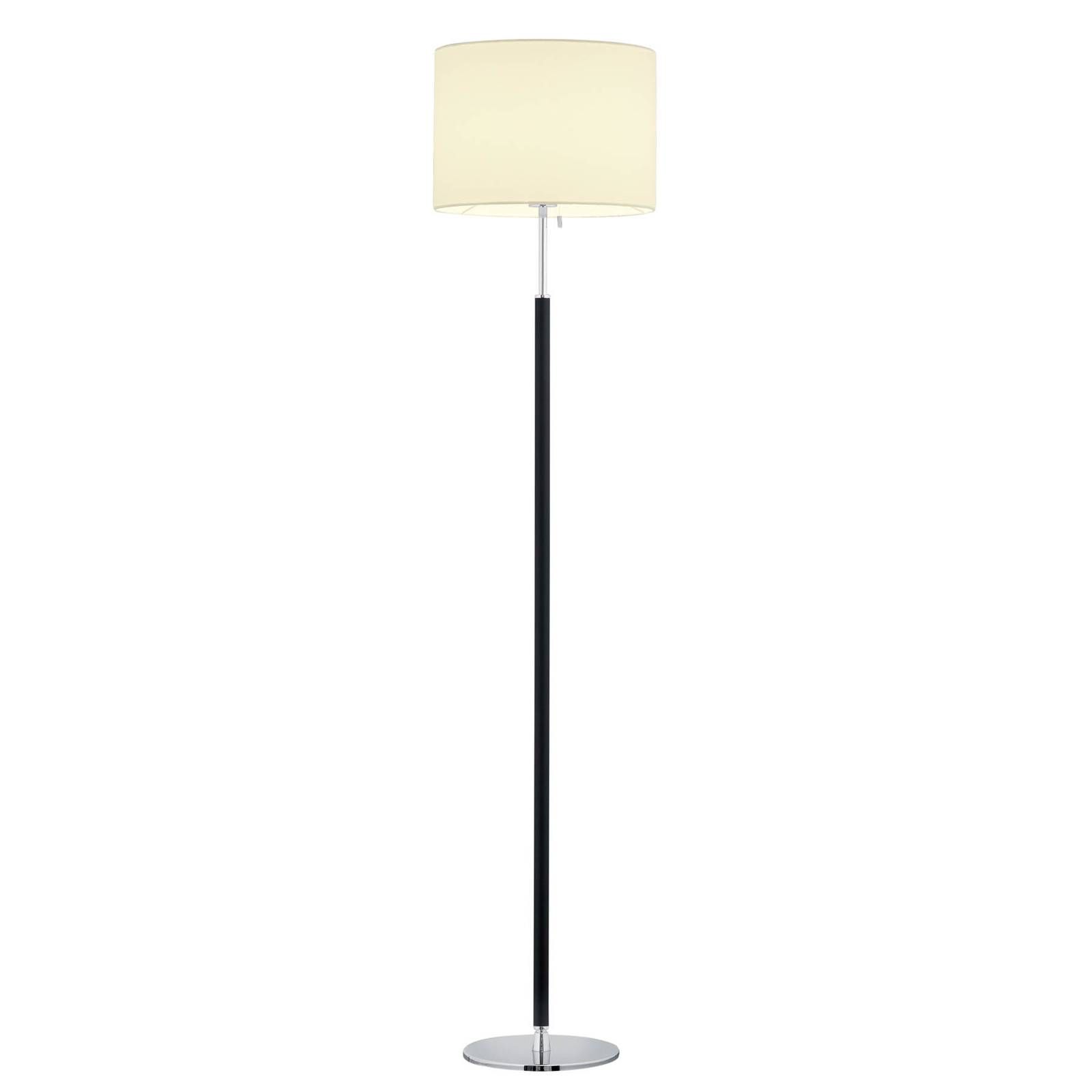 HELL Stojacia lampa Pull, textilné tienidlo, 161 cm, Obývacia izba / jedáleň, železo, ušľachtilá oceľ, textil, E27, 60W, K: 161cm