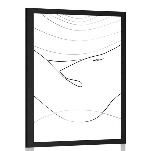 Plagát línia ženského tela - 40x60 white