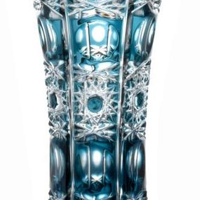 Krištáľová váza Petra, farba azúrová, výška 150 mm