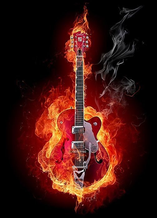 Fire Guitar - fototapeta FM0558