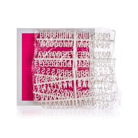HOME DECOR Tabule fleece s písmeny 27 x 27 cm, růžová, rám bílý