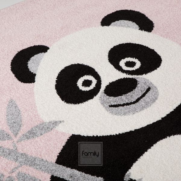 DomTextilu Detský moderný koberec ružový so vzorom pandy 64089-238278