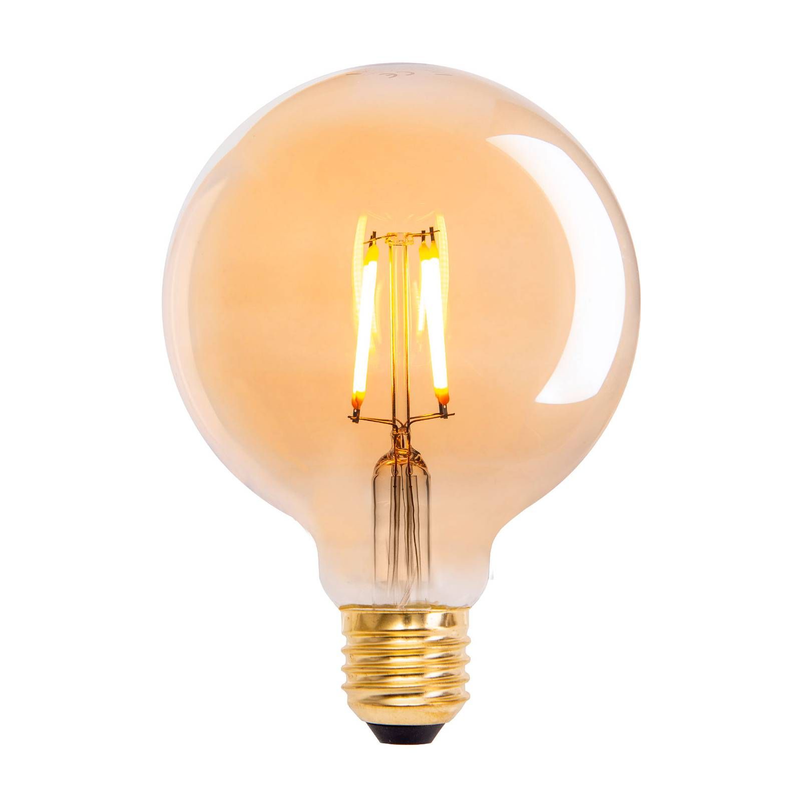 Näve LED Globe E27 4, 1W 310lm teplá biela zlatá 3 kusy, kov, sklo, E27, 4.1W, Energialuokka: G, P: 13.5 cm