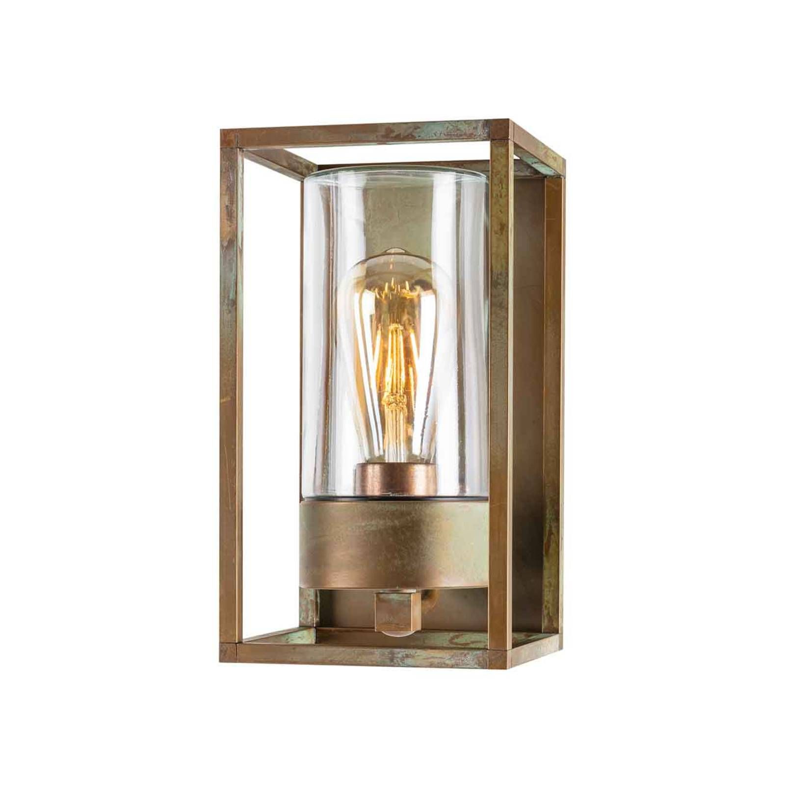 Moretti Luce Vonkajšie svietidlo Cubic³ 3365 mosadz/číra, mosadz, sklo, E27, 52W, L: 15 cm, K: 27cm