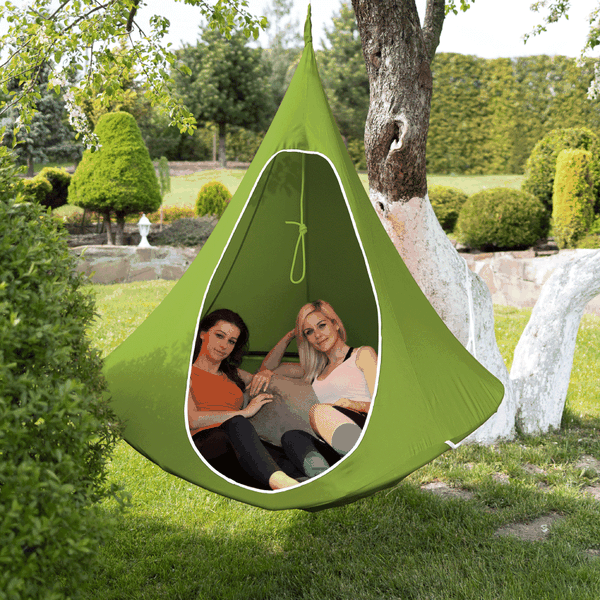 Závesné hojdacie kreslo, zelená, KLORIN NEW BIG SIZE CACOON HAMMOCK