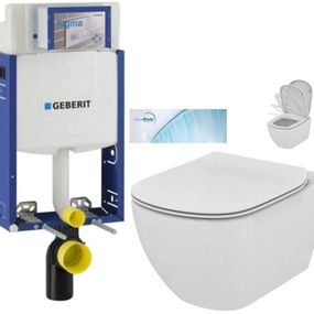 GEBERIT KOMBIFIX ECO, nádržka UP 320 bez tlačidla + WC Ideal Standard Tesi so sedadlom SoftClose, AquaBlade 110.302.00.5 TE1