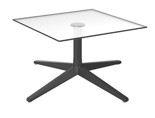 VONDOM - Štvorcový konferenčný stolík FAZ so sklenenou doskou, 69x69, 79x79, 89x89 cm
