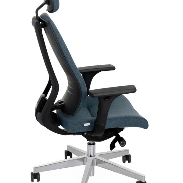 Kancelárska stolička s podrúčkami Mixerot BT HD - modrá / čierna / chróm